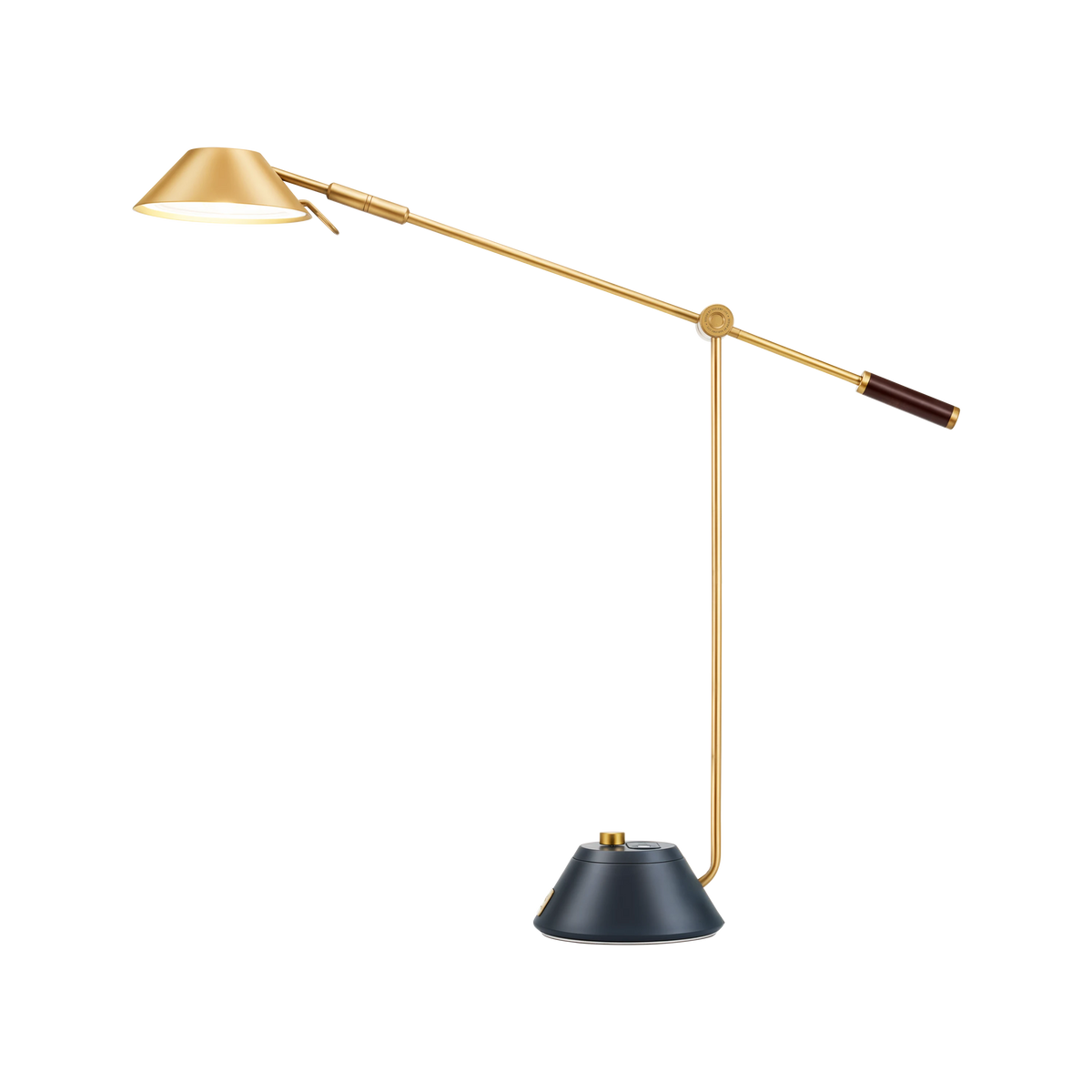 Anchor whole-desk light with its articulated arm extended horizontally