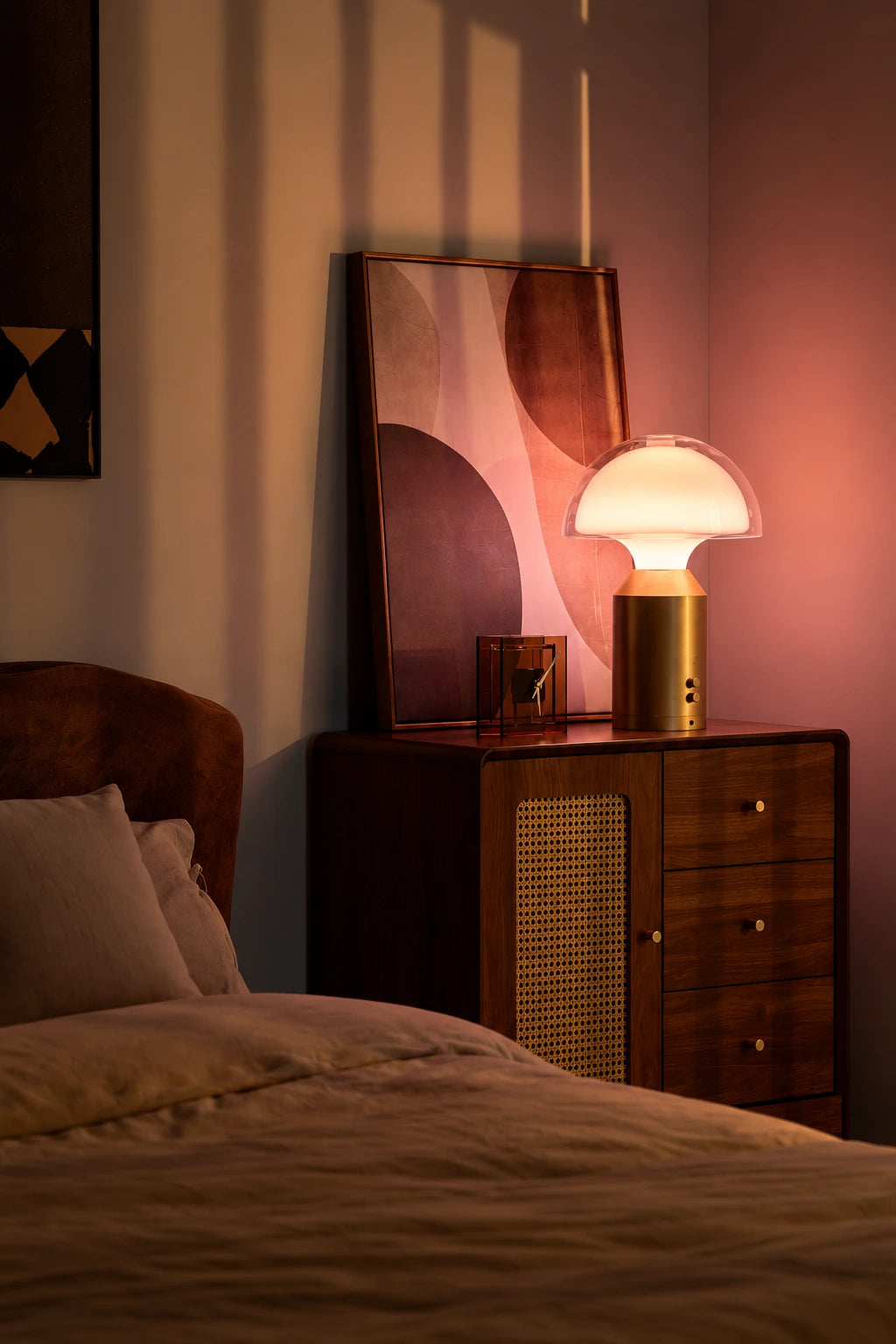 SOLA Halo Plus on a wide bedside table