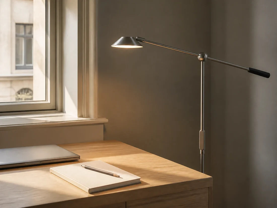 SOLA Floor beside a daylit desk, with natural light arriving through a window